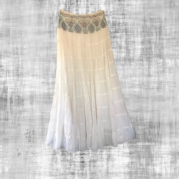 Free people embroidered peasant maxi skirt - Picture 1 of 3